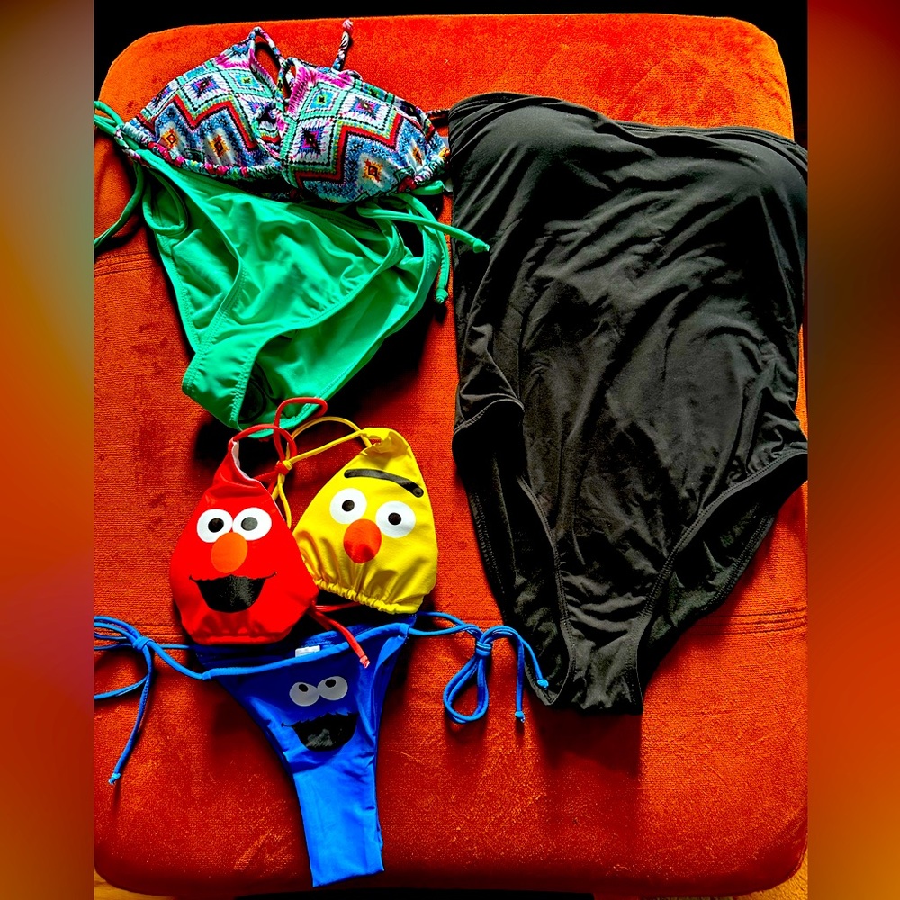 Sesame Street Inspired bikini- plus two bonus suits (6-8)